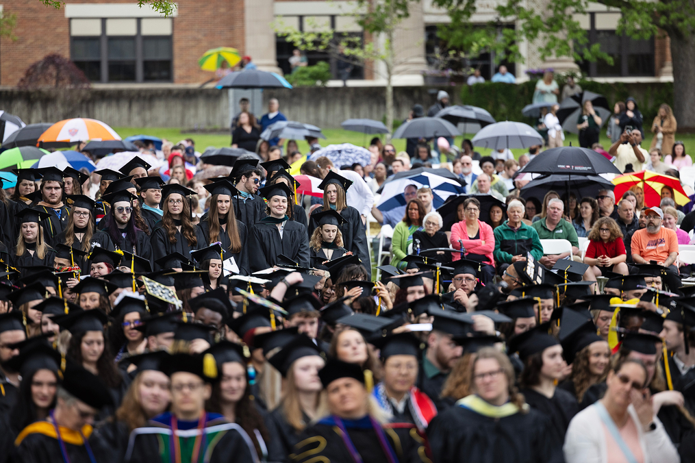 Keuka College graduates in the crowd