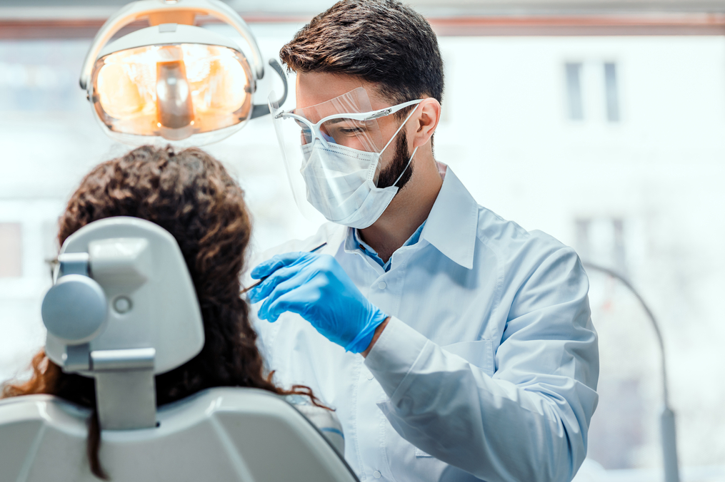 Dentist working on a patient