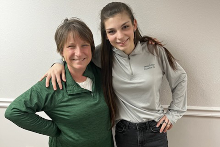 Jenna Heirzholzer '24 poses with Field Period site supervisor