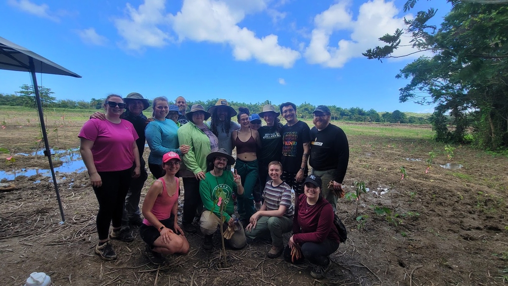 Keuka College Students and Staff in a group photo during their trip to San Juan.